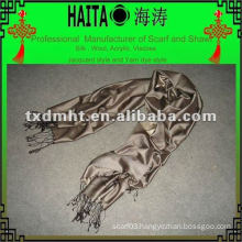 Shiny grey silk shawl HTC168-14